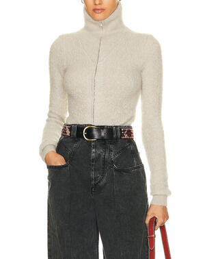 Isabel Marant Textured Snow Grey Amina Jacket Size EU 34 / US 2